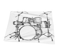Couverture Plaid Musique Batterie Rock Jazz Couverture Polaire, Plaid Canapé Lit Flanelle Doux Et Chaud pour Chambre à Coucher Bureau, 150 x 200 cm