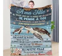 Couverture Plaid personnalisé Doux pour Offrir à sa Fille de la Part de Maman Idée Cadeau utile pour Anniversaire Noel fête des mères Un Mariage Couverture Couvre lit Deco de la Maison sur canapé
