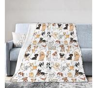Couverture Plaid Polaire 150x200 Imprimée sur le Thème des Dessin Animé - Flanelle Couverture Polaire Comme Jeté de Canapé ou Jete de Lit - Plaid Chaud Automne Doux avec German Shepherd Chiot A531