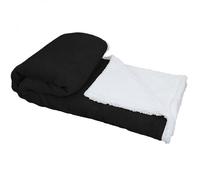 Vivezen Couverture plaid polaire 220 x 240 cm en flanelle et sherpa ultra doux Noir