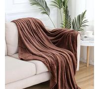 Couverture Plaid Polaire, Couverture Portable 150 x 220 cm Polyester, Pelucheuse et Douce, Entretien Facile Couette en Microfibre Couverture pour Le Lit, Le Canapé, Le Sofa, Lit et Salon, Marron