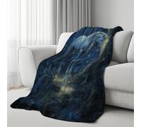 Couverture Plaid Polaire Fantastique Licorne 3D Impression en Flanelle Douce Myth Bois Grande Couverture Chaude Féerique Animal de la Forêt pour Canapé, Lit 1 ou 2 Personnes 230x270 cm