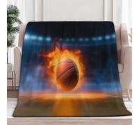 Couverture Plaid Polaire Flanelle 150 x 200 cm Boule De Feu du Stade Sportif Jeté de Canapé Polaire - Couverture lit 2 Personnes Épaisse Douce et Chaude - Plaid Anti-Allergique, Bleu Marine