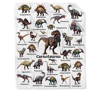 Couverture Plaid Polaire Imprimée sur le Dinosaures - Flanelle Couverture Polaire Comme Jeté de Canapé ou Jete de Lit - Plaid Chaud Automne Doux avec Forest Animals Animaux Préhistoriques 200x200 A502