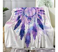 Couverture Plaid Polaire Imprimée sur le Thème des Luxueux - Flanelle Couverture Polaire Comme Jeté de Canapé ou Jete de Lit - Plaid Chaud Automne Doux avec Motif de Rêve Attrape Rêve 130x150 A262