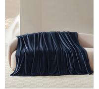 Couverture Plaid Polaire - WAVVE - microfibre douce chaude et respirante - 150x200 - Bleu Marine