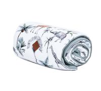 Couverture plaid réversible safari safari, vert, gris, blanc 75X100