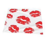 Couverture Plaid Rouge lèvres Lips Mark Kiss Red Couverture Polaire, Plaid Canapé Lit Flanelle Doux Et Chaud pour Chambre à Coucher Bureau, 150 x 200 cm