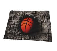 Couverture Plaid Sol Pierre encastré pour Le Basket-Ball Couverture Polaire, Plaid Canapé Lit Flanelle Doux Et Chaud pour Chambre à Coucher Bureau, 76 x 102 cm