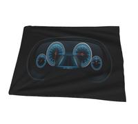 Couverture Plaid Tableau Bord Voiture avec Compteur Vitesse Bleu Couverture Polaire, Plaid Canapé Lit Flanelle Doux Et Chaud pour Chambre à Coucher Bureau, 125 x 150 cm