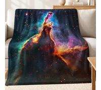 Couverture Plaid Univers Ciel étoilé 100 x 130 cm Couverture Polaire Flanelle Microfibre Violet Moelleuse Chaude et Légère pour Voyage Lit ou Canapé