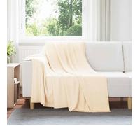 Couverture / Plaid - VIDAXL - Jeté - 200 x 150 cm - Crème - Polyester doux