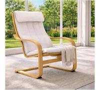 Couverture Poang Uniquement. Housse de Chaise de Remplacement Compatible for IKEA Poang Chaise. Polyester Beige