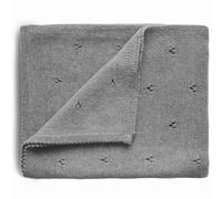 Couverture pointelle en coton bio gris 80X120