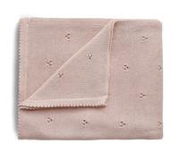 Couverture pointelle en coton bio rose 80X120