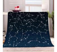 Couverture Polaire 100x130 cm Ciel Étoilé Constellations Thème De Science-Fiction Couverture Plaid pour Lits, Canapés, Chaises et Divans, Couverture Sherpa Chaude Douce, pour Toutes Les Saisons
