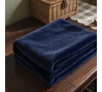 Couverture Polaire 115 x 260 cm Moelleuse et Chaude Couverture Lit Polyvalente pour Lits, Canapés, Chaises et Divans, Bleu Foncé