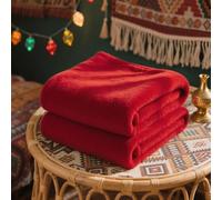 Couverture Polaire 125 x 180 cm Doux et Chaud Couverture en Polaire Toutes Saisons pour Lits, Canapés, Chaises et Divans, Rouge