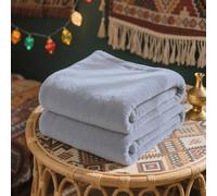 Couverture Polaire 125 x 180 cm Doux et Chaud Couverture en Polaire Toutes Saisons pour Lits, Canapés, Chaises et Divans, Gris Clair
