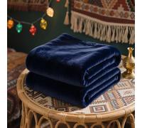 Couverture Polaire 125 x 180 cm Doux et Chaud Couverture en Polaire Toutes Saisons pour Lits, Canapés, Chaises et Divans, Bleu Foncé