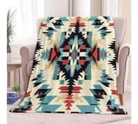 Couverture Polaire 130 x 150 cm Art Tribal Abstrait Design Culturel 2 Personnes Fluffy Doux et Chaude Imprimée en 3D Couvertures et Plaids en Flanelle Univers pour Canape Lit Office Amérindien