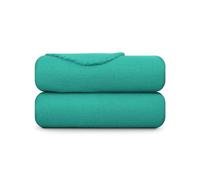 Couverture polaire 130 x 170 cm (turquoise) - Certifié Öko-Tex - Couverture polaire corail chaude, douillette et respirante avec bord en maille - Couverture voiture
