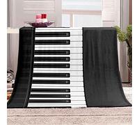 Couverture Polaire 130x150 Musique Piano Plaid Doux, Duveteuse de Flanelle Couverture 2 Personnes Chaude et Douillet Plaid for Canapé lit et Chaise