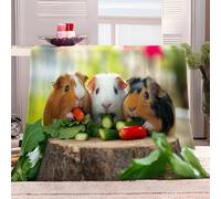Couverture Polaire 150 X 200 Cm Moelleuse Plaid Canape Polaire en Animaux Cochon d'Inde Légumes Microfibre pour Canapé Et Lit Plaid Marron Vert Couverture Lit 2 Personnes en Douce Et Chaude
