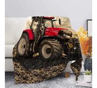 Couverture Polaire 150 x 200 cm Tracteur, Plaid Polaire Ferme 2 Personnes Fluffy Doux et Chaude Imprimée en 3D Couvertures et Plaids en Flanelle Enfant Adulte pour Canape Lit