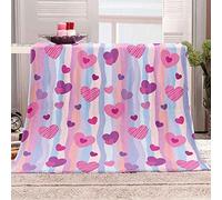 Couverture Polaire 150x200 cm Motif Coeur, Plaid Polaire Motif Coeur Flanelle 2 Personnes, 3D Imprimée Couvertures et Plaids Doux et Chaud for Canape Lit