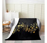 Couverture Polaire 150x200 cm Notes De Musique, Plaid Polaire Notes De Musique Flanelle 2 Personnes, 3D Imprimée Couvertures et Plaids Doux et Chaud for Canape Lit