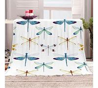 Couverture Polaire 150x200 Insecte Libellule Plaid Doux, Duveteuse de Flanelle Couverture 2 Personnes Chaude et Douillet Plaid for Canapé lit et Chaise