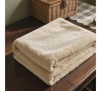 Couverture Polaire 180 x 200 cm Moelleuse et Chaude Couverture Lit Polyvalente pour Lits, Canapés, Chaises et Divans, Blanc cassé
