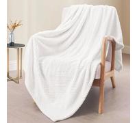Couverture Polaire 180 x 240 cm Confortable et Moelleuse pour Toutes Les Saisons Couvertures et Plaids, Jeté de Lit pour Canapé et Lit Chambre à Coucher Bureau, Blanc