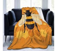 Couverture Polaire 180x200 cm Nid d'abeille Flanelle Plaid Insectes, Couverture lit 2 Personnes, Plaid Doux et Chaud pour Jeté de Canapé et Lit A-2533