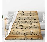 Couverture Polaire 180x220 cm Notes de Musique Flanelle Plaid Thème Musical, Couverture lit 2 Personnes, Plaid Doux et Chaud pour Jeté de Canapé et Lit a-7407