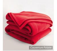 Couverture polaire 180x220 cm Isba Fraise 100% Polyester 320 g/m2 traité non-feu