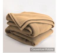 Couverture polaire 180x220 cm Isba Sable 100% Polyester 320 g/m2 traité non-feu