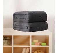 Couverture Polaire 185 x 230 cm Toutes Les Saisons, Doux et Chaude, Pelucheux et Léger Couverture Plaid Canape Polaire Douce pour Un Anniversaire Noel La Fête des Mères, Gris Foncé