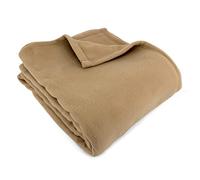 Couverture polaire 240x300 cm 100% Polyester 350 g/m2 TEDDY Marron Sable