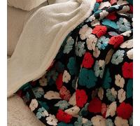 Couverture Polaire 3D Double Épaisseur, Châle À Motif Marguerites Cerises, Polyvalente for Superposer ou Recouvrir, Décoration de Noël Parfaite for Les Lits(STYLE-4,S)