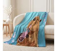 Couverture Polaire Animal Capybara Bubble Tea 150x200 cm | Plaid Flanelle Douce et Thermique, Dessin Animé Esthétique Couverture Jeté de Lit ou Canapé pour Adulte et Enfant