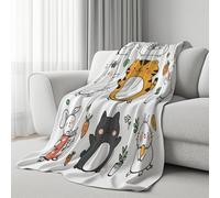 Couverture Polaire Animaux De Dessin Animé Tigre Plaid Flanelle Moelleuse pour Canapé Mignon Mouton Couverture Chaude et Douce Drôle Lapin pour Lit Adulte et Enfant 200x220 cm
