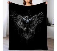 Couverture Polaire Anti-Boulochage Le Corbeau Déploie Ses Ailes Pour Garçons Et Adolescents - Couverture En Flanelle Légère Et Confortable Pour Chambre À Coucher, 150 X 200 Cm Art L'Encre Éclaboussée