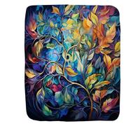 Couverture Polaire Autumn Dazzing Colorful Leaves Couverture en Peluche Moelleuse Plaid Polaire Confortable Plaid Canape pour Cadeau Camping Chambre À Coucher M