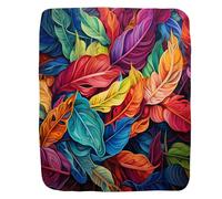 Couverture Polaire Beautiful Feathers Colorful Dreamly Illustration Style Plaid Canape Légère Plaid Polaire Confort Couverture en Peluche pour Camping Cadeau Chambre À Coucher S