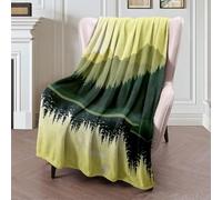 Couverture Polaire Beautiful Graphic Mountain in Landscape Reflection Lake Nature Hill Parks Outdoor Range Wide High Plaid Canape Doux Couverture en Peluche Haute Qualité Plaid Polaire pour M