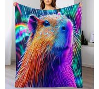 Couverture Polaire Brun Capybara sous La Pluie 3D Animaux De Dessins Animés Douce Chaude Microfibre Ete Hiver Flanelle 150X200Cm pour Jeté De Canapé,Dessus De Lit pour Enfant Fille Garcon