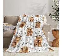 Couverture Polaire Chaude à imprimé Vache des Highlands pour Filles, Enfants, Adultes, canapé, Voyage, 152,4 x 203,2 cm