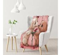 Couverture polaire chaude et confortable, deux chiens amoureux, couverture en flanelle douce, pour canapé, camping, sieste au bureau, lit, toutes saisons, anti-acariens, pour peaux sensibles, enfants,
